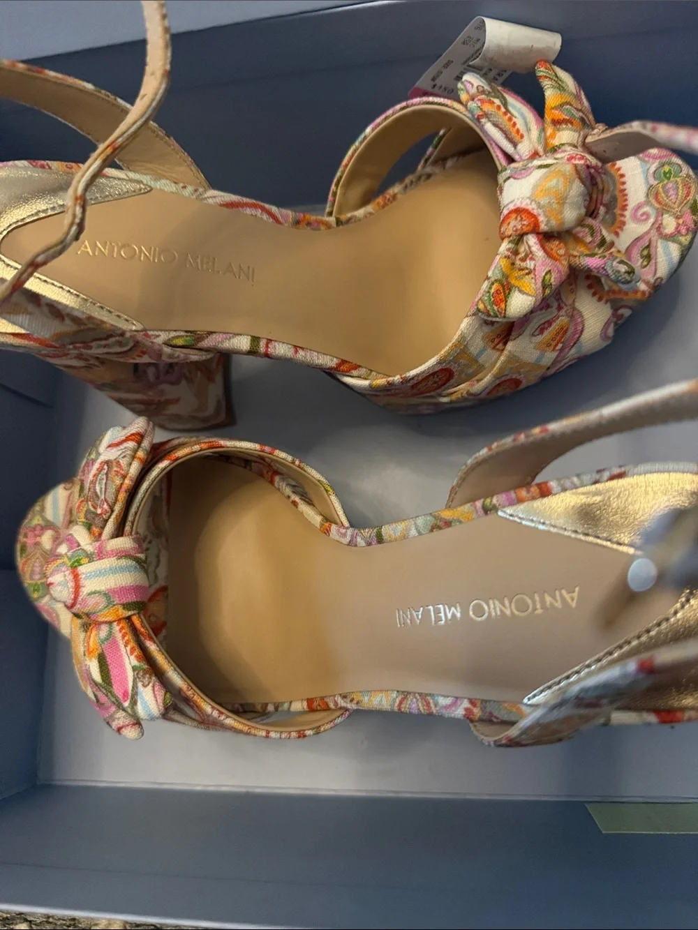 ANTONIO MELANI Multicolor Paisley Knot Platform Sandals